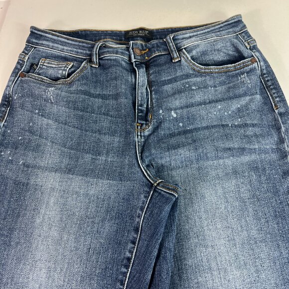 Judy Blue Jeans Womens 32x28* Boyfriend Mid Rise Blue Faded Stretch Denim Tag 30 - Picture 3 of 16